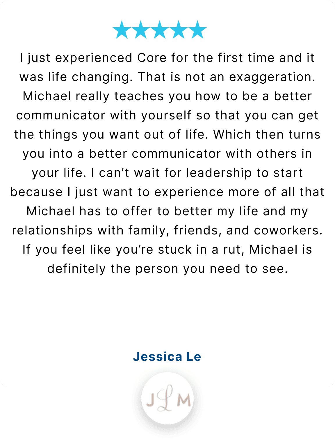 Client testimonial