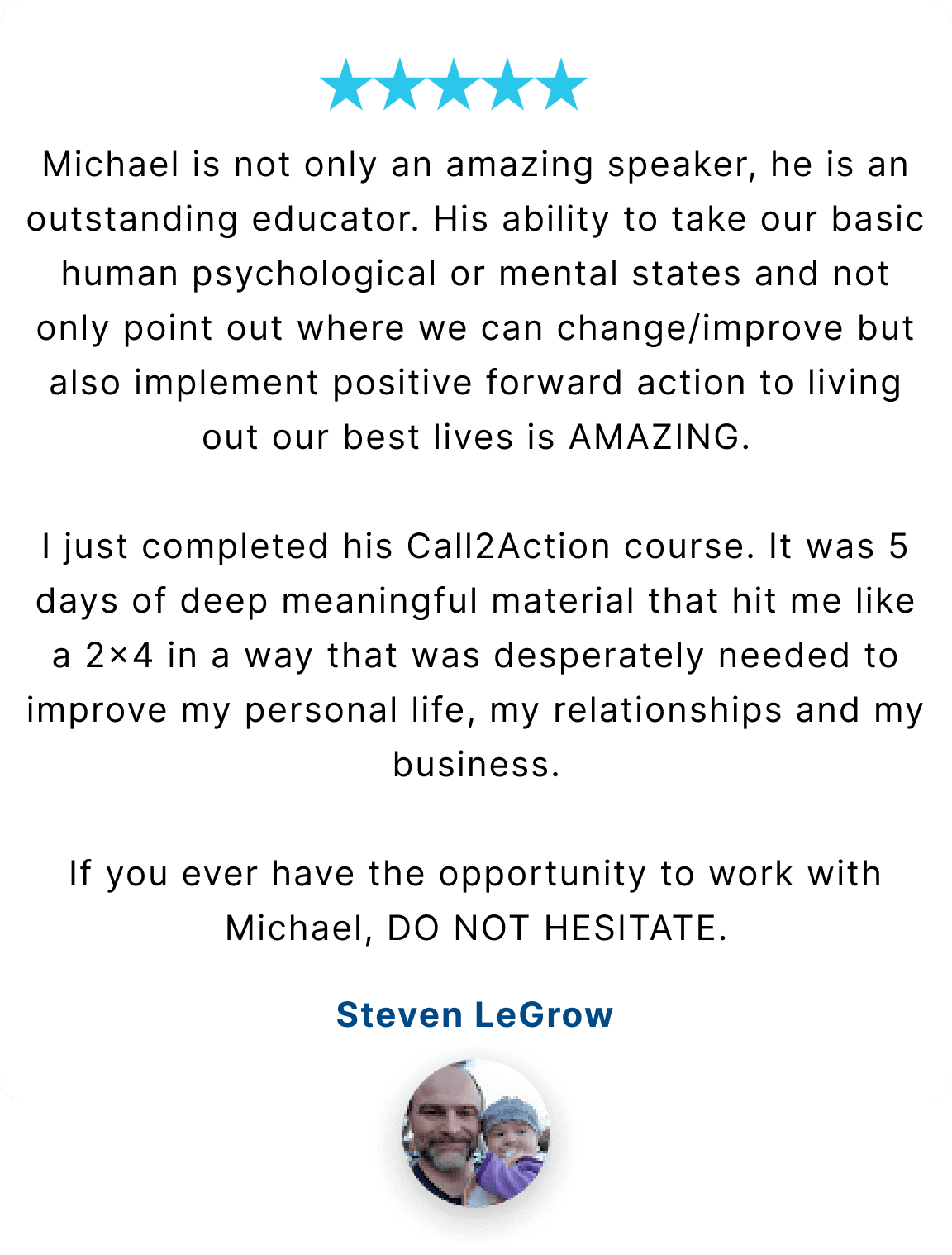 Client testimonial