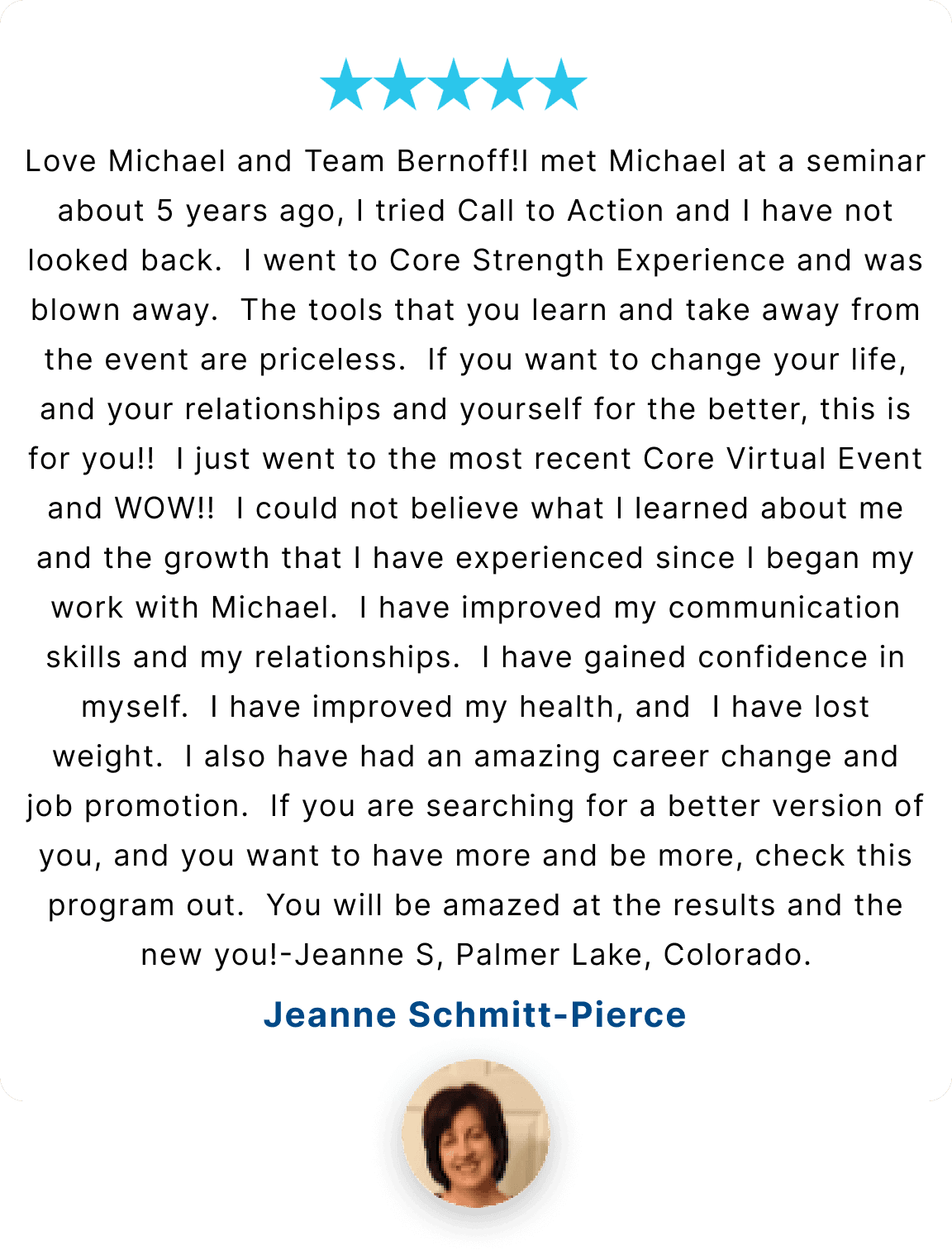 Client testimonial