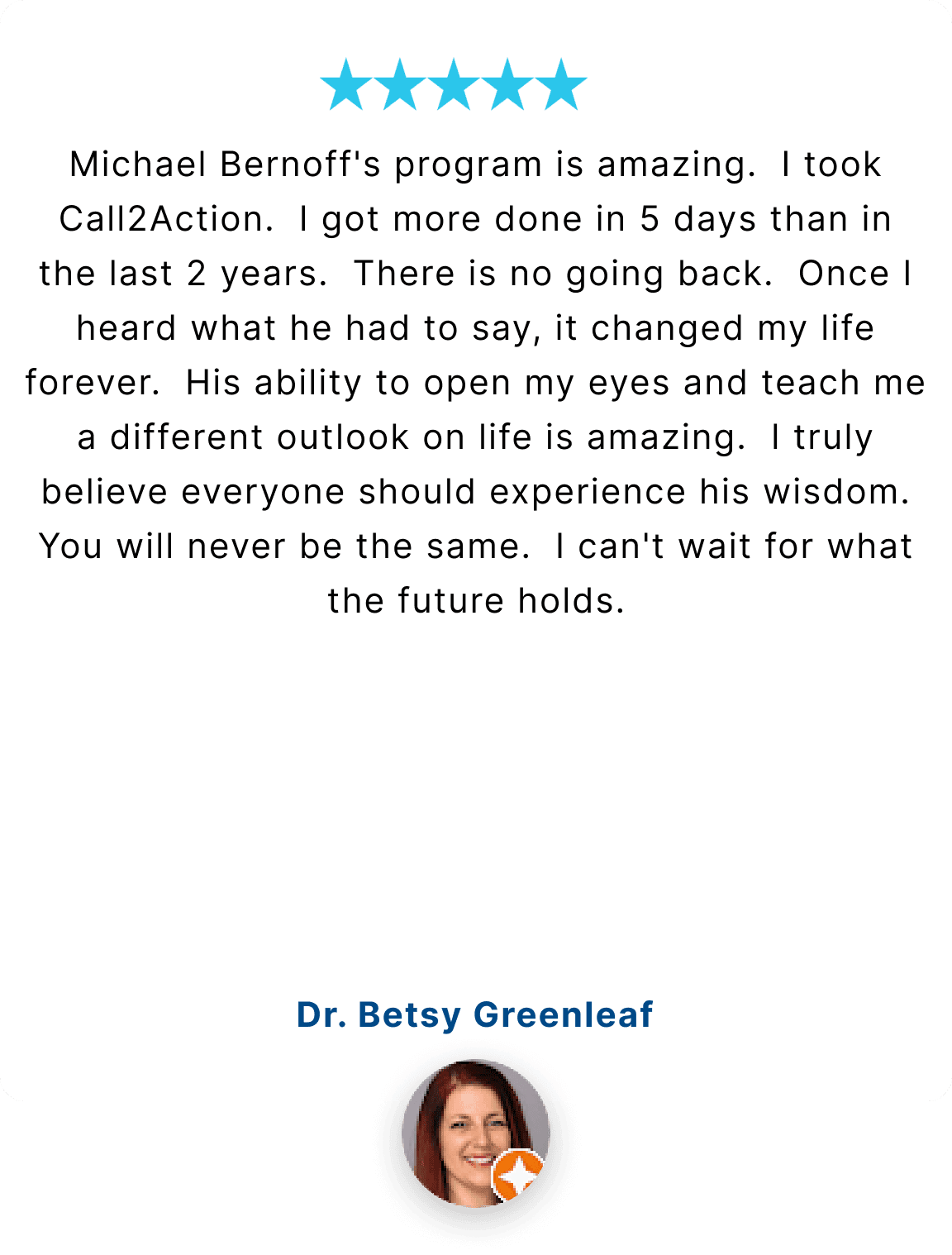 Client testimonial