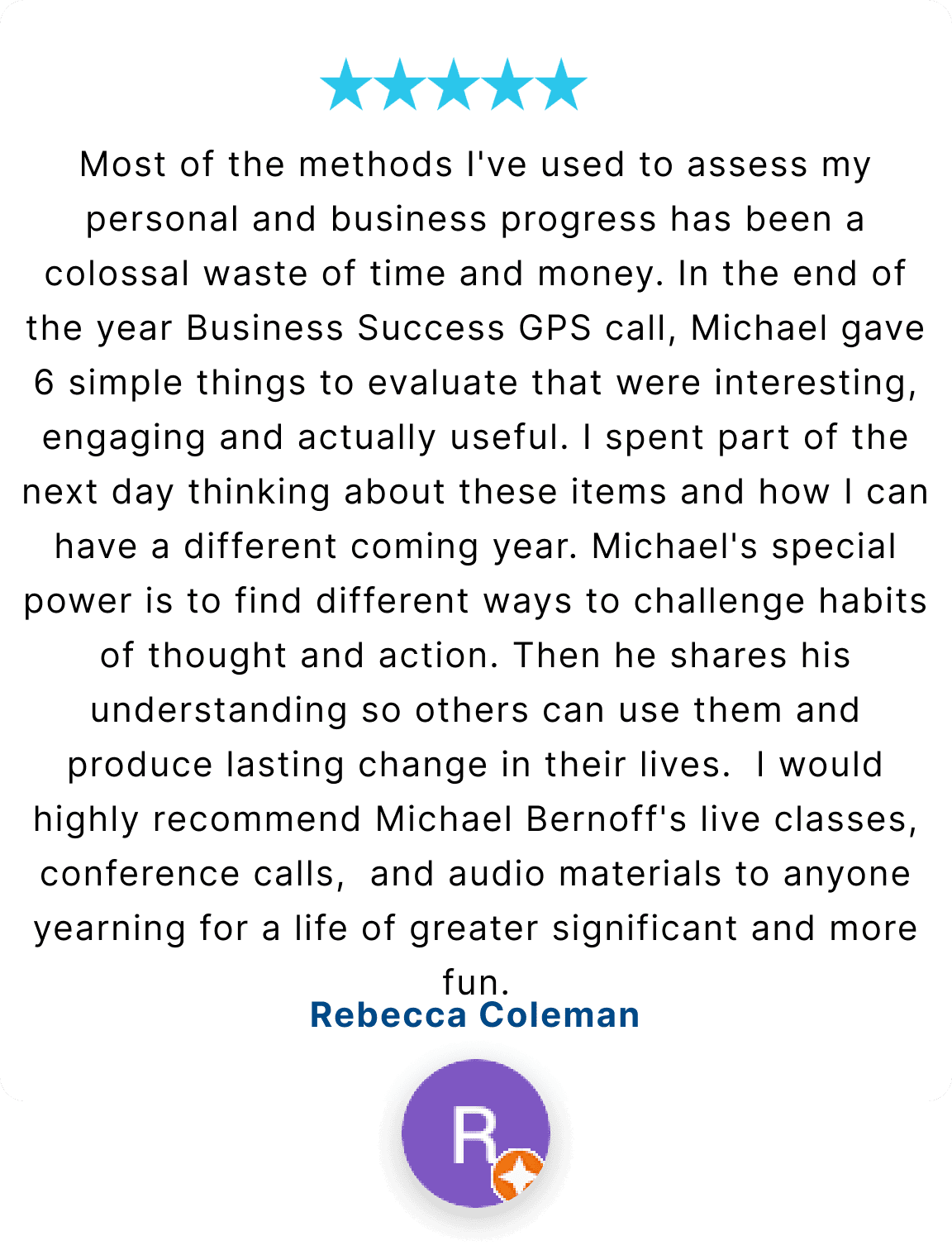 Client testimonial